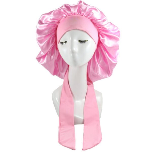 Beauty Hair Bonnets With Satin Bow Tie, Colourful Satin Bonnets For Women and Girls, All Colours - Image 8