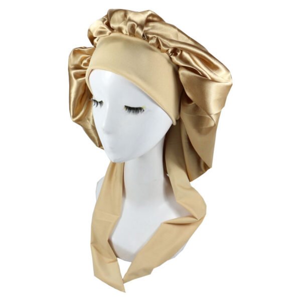 Beauty Hair Bonnets With Satin Bow Tie, Colourful Satin Bonnets For Women and Girls, All Colours - Image 2