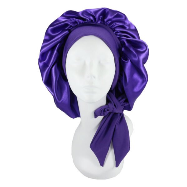 Beauty Hair Bonnets With Satin Bow Tie, Colourful Satin Bonnets For Women and Girls, All Colours - Image 6