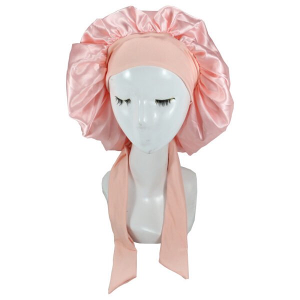 Beauty Hair Bonnets With Satin Bow Tie, Colourful Satin Bonnets For Women and Girls, All Colours - Image 9