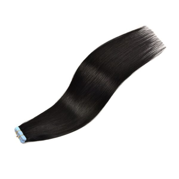 100% Remy Human Hair Extension, Tape-ins, High Quality Black Hair Colour Hair Extensions - Image 4